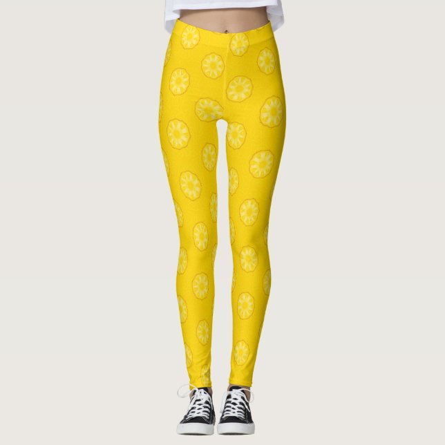Leggings La piña amarilla corta el modelo (Anverso)