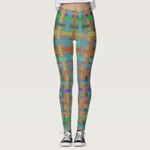 Leggings La "plaid" colorido de la abuela, con aspecto de l