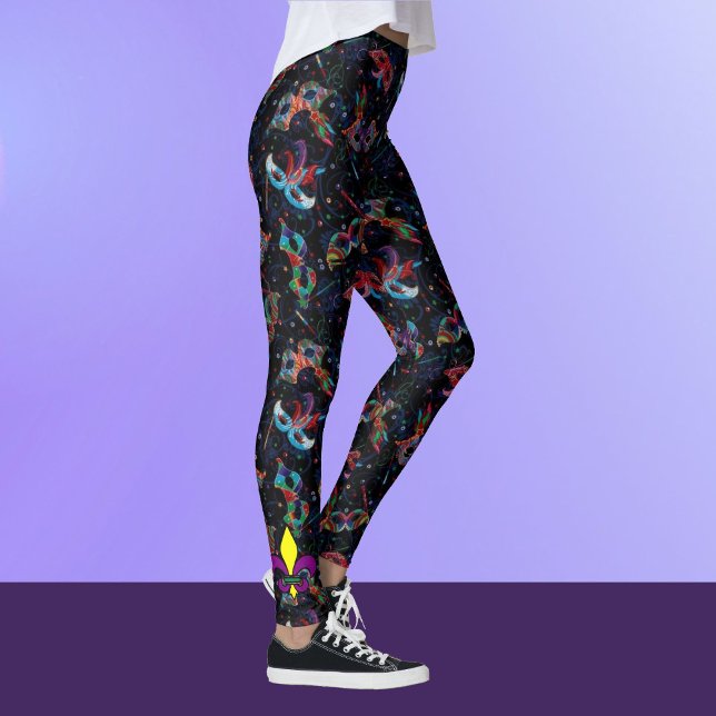 Leggings La pluma mardi gras enmascara las piernas de las m (Subido por el creador)