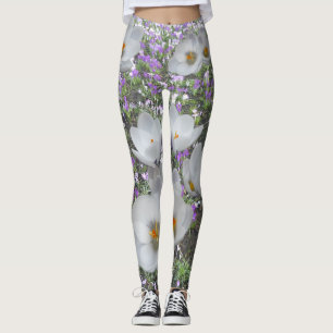 Leggings La primavera blanca de las azafranes florece las