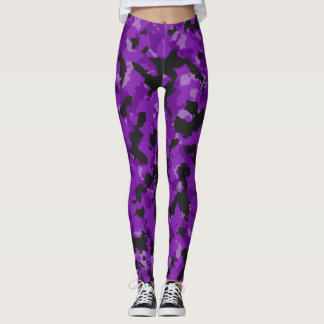Leggings La púrpura bebió las polainas de Camo