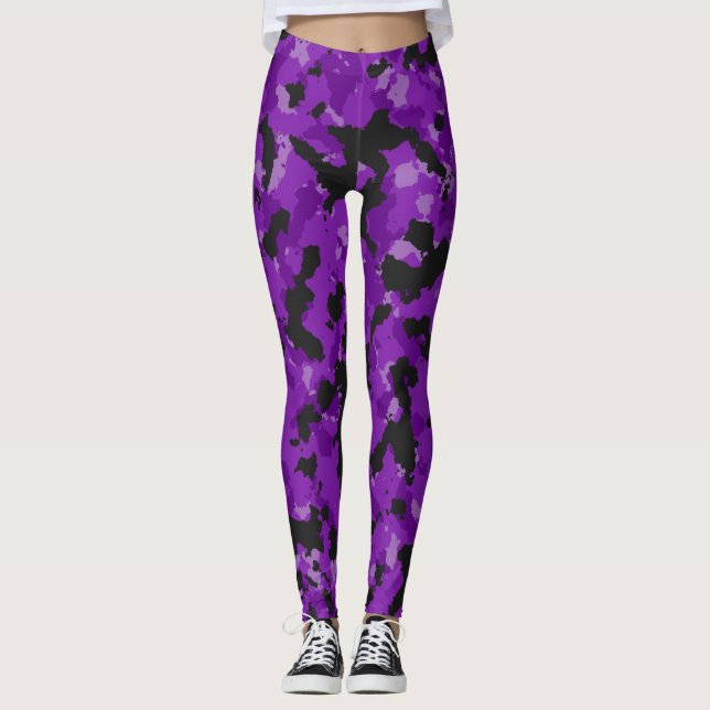 Leggings La púrpura bebió las polainas de Camo (Anverso)