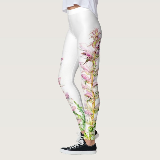 Leggings La púrpura rosada lleva las polainas florales del (Izquierda)