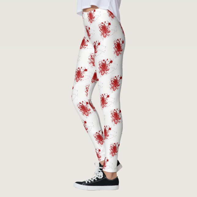 Leggings La sangre asustadiza de Halloween salpica Bloody (Izquierda)
