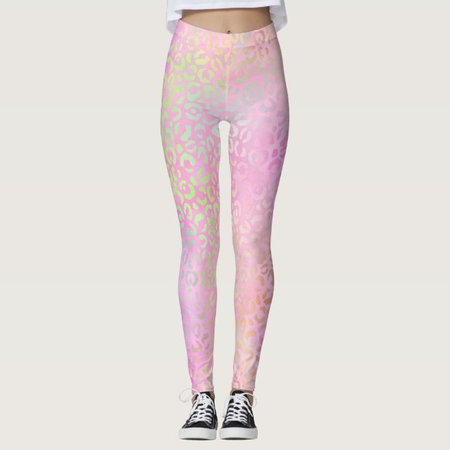Leggings La Serie Leopardo Irisado Diseño 1 (Anverso)
