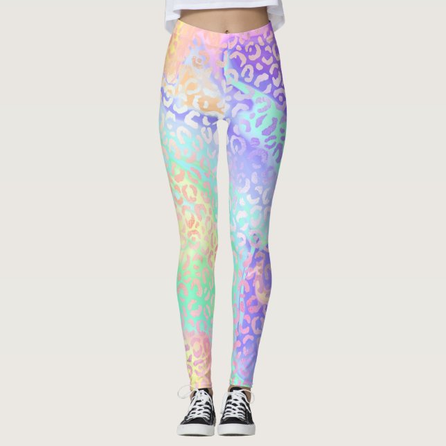Leggings La Serie Leopardo Irisado Diseño 3 (Anverso)