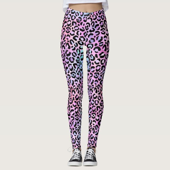 Leggings La Serie Leopardo Irisado Diseño 4 (Anverso)