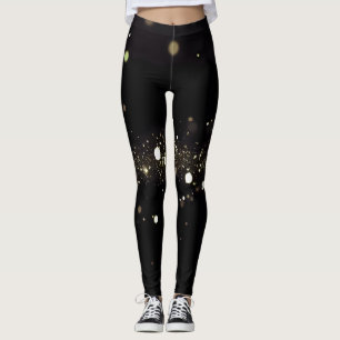 Leggings La Stardust dorada en negro