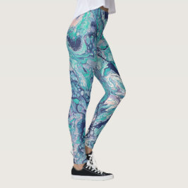 Leggings La turquesa, azul, y palidece - las polainas