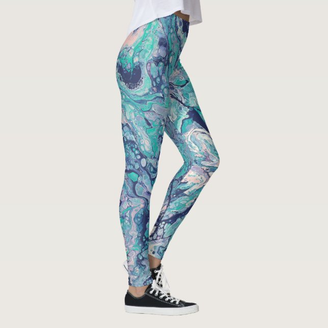 Leggings La turquesa, azul, y palidece - las polainas (Derecha)