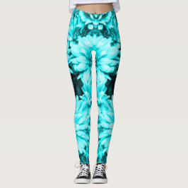 Leggings La turquesa florece las polainas