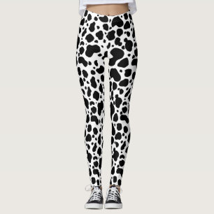 Leggings La vaca mancha el estampado de animales blanco y