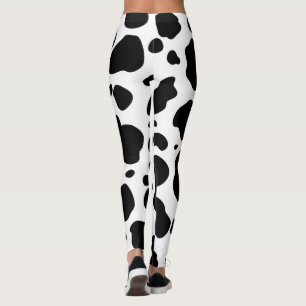 Leggings La vaca mancha el estampado de animales blanco y