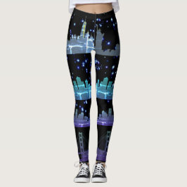 Leggings La vida nocturna plateada de los Estados Unidos co