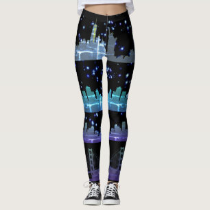 Leggings La vida nocturna plateada de los Estados Unidos co