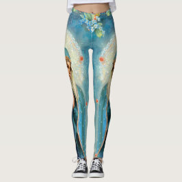 Leggings La Virgen María en la Oración Azul me olvida nudos