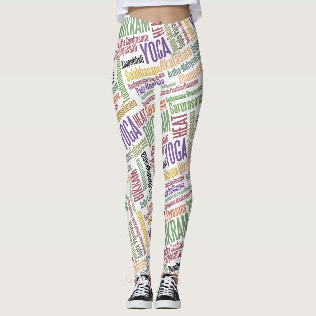 Leggings La yoga caliente, yoga de Bikram coloca Asanas (Anverso)