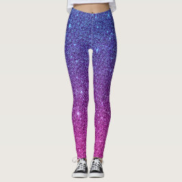 Leggings La yoga de Athleisure del purpurina del cielo de