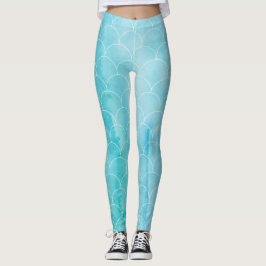 Leggings La yoga de little mermaid jadea el agua azul de