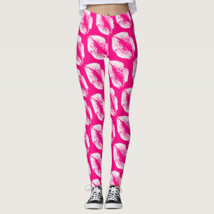 Leggings Labios blancos Rosa moderno
