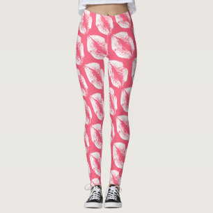 Leggings Labios blancos rosados modernos