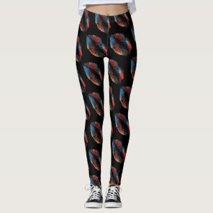 Leggings Labios coloridos Negro moderno #7
