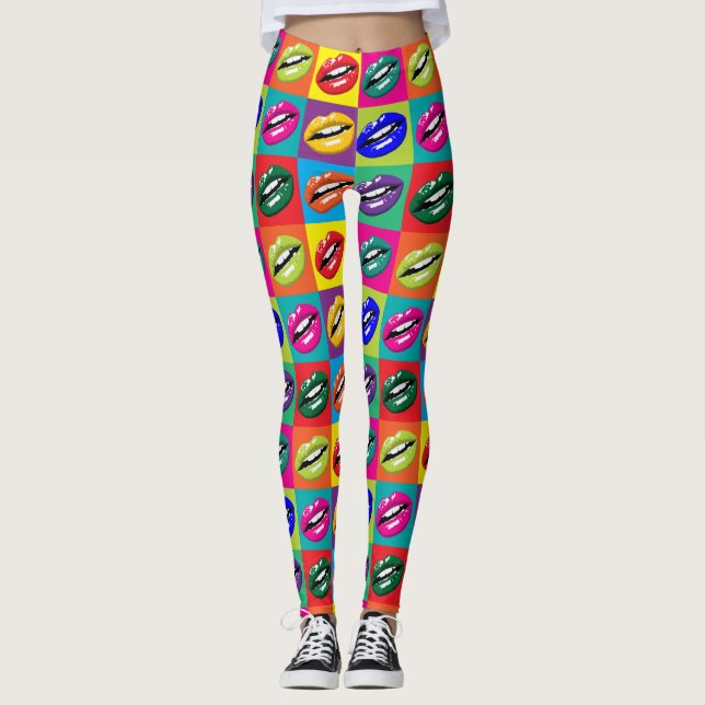 Leggings Labios coloridos y extras extrañas (Anverso)