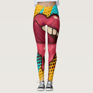Leggings Labios de pop Art: moda vintage