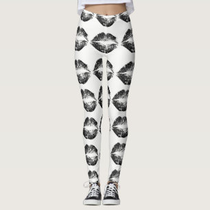 Leggings Labios de Purpurina Negros