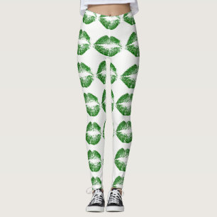 Leggings Labios de Purpurina verdes