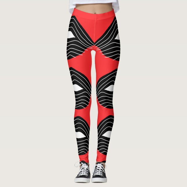 Leggings Labios negros en las polainas rojas (Anverso)