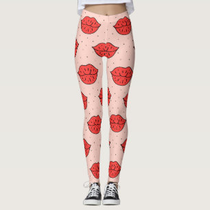 Leggings labios personalizados: patrón de doodle feminista.
