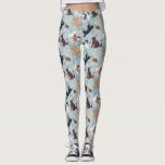 Leggings Labradoodle / Goldendoodle Bones y Pastas<br><div class="desc">Labradoodle lindo / Los perros goldendoodle se sientan y se ponen de pie y vuelan con crema, albaricoque, chocolate, negro y partícipes con huesos de perro dispersos y motivos de trineo.</div>