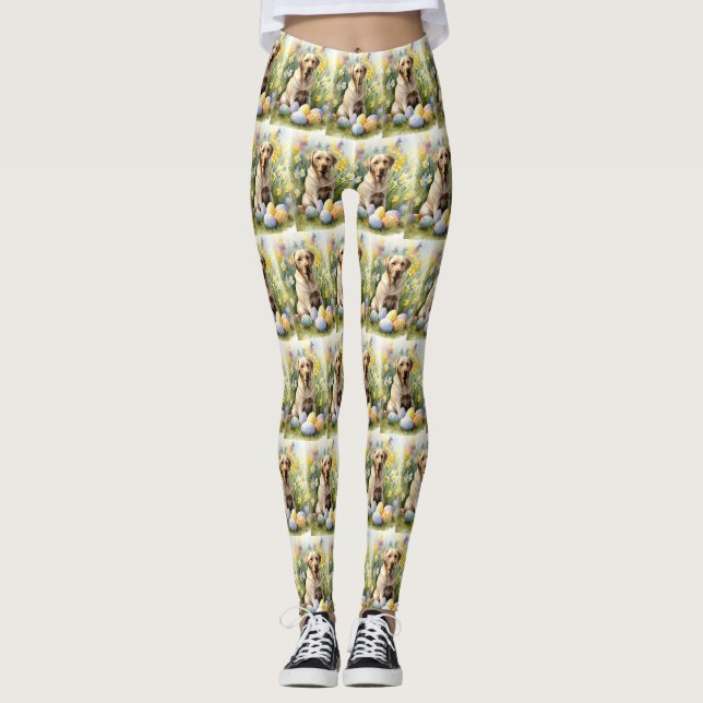 Leggings Labrador con huevos de Pascua (Anverso)