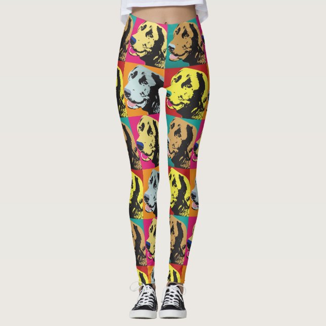 Leggings Labrador de arte pop (Anverso)