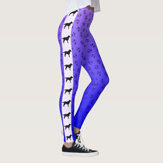 Leggings Labrador recuperador de corazones azul morado Ombr (Derecha)