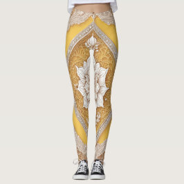 Leggings Lace sobre el arte de la IA amarilla