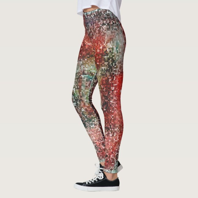 Leggings Ladrilho vermelho manchado tinta com spray (Izquierda)