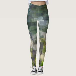 Leggings Ladrillo Verde Verano Abstracto