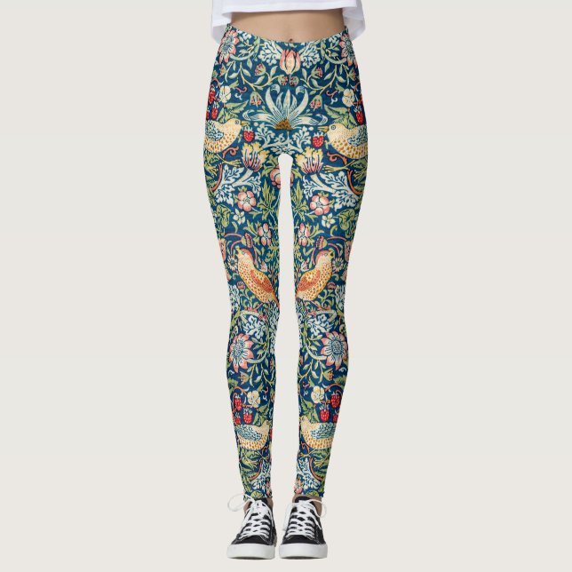 Leggings ladrón de fresa - Diseño de William Morris (Anverso)
