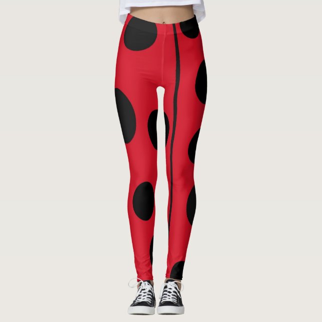 Leggings Lady Bug Diseño rojo y negro (Anverso)