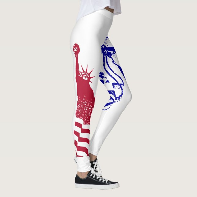 Leggings Lady Liberty Bandera Americana Azul Blanco Rojo (Derecha)
