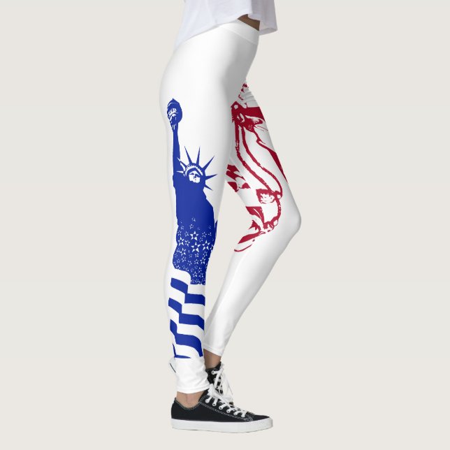 Leggings Lady Liberty Bandera Americana Azul Blanco Rojo (Derecha)