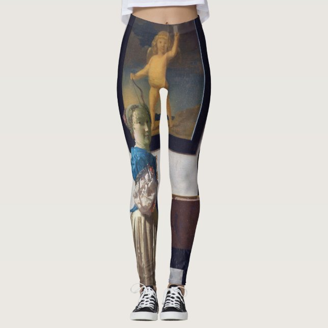 Leggings Lady parada en un Virginal, Johannes Vermeer (Anverso)