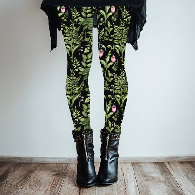 Leggings Lady Slipper Flowers Diseño Woodland (Subido por el creador)