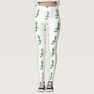 Leggings lagarto verde blanco