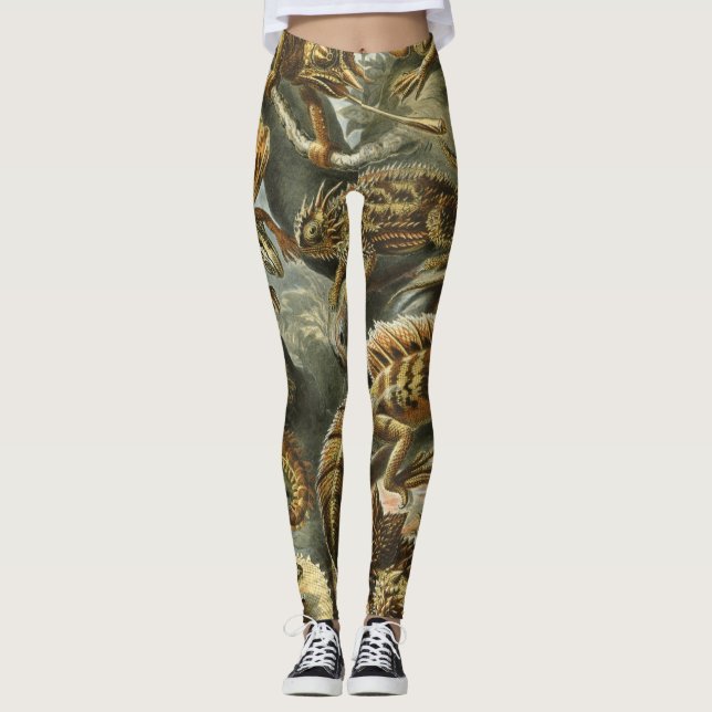 Leggings Lagartos por Ernst Haeckel Lacertilia Animal Vinta (Anverso)