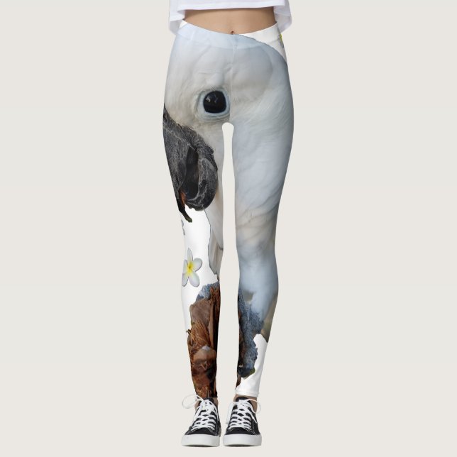 Leggings Lala La Cockatoo con Cono de Pino y Plumeria (Anverso)