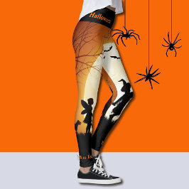 Leggings Láminas de calabaza de halloween Trick o Trek