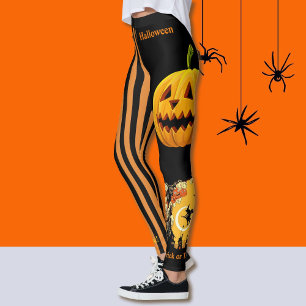 Leggings Láminas de calabaza para brujas de Halloween Panta